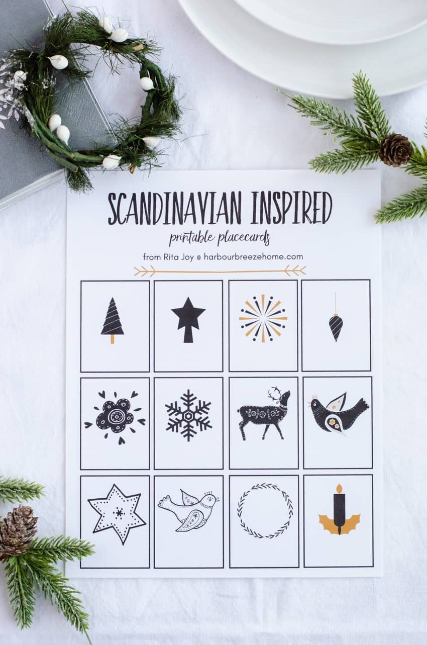 Simple Scandinavian Inspired Table Setting And Printable Place Cards Harbour Breeze Home