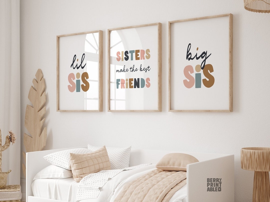 Sisters Printable Wall Art Playroom Decor Kids Shared Bedroom Poster Neutral Room Decor Girls Playroom Sign Siblings Shared Room P72N Etsy