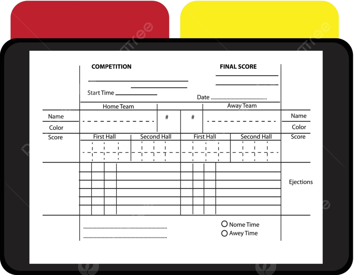 Printable Football Referee Game Card Template