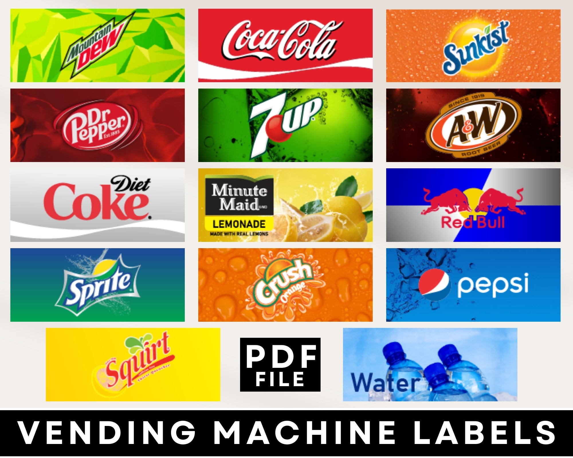 Free Printable Soda Machine Labels