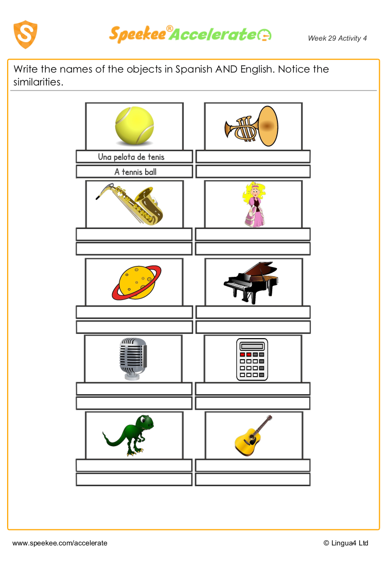 Spanish Printable Spanish Cognates Worksheets Library