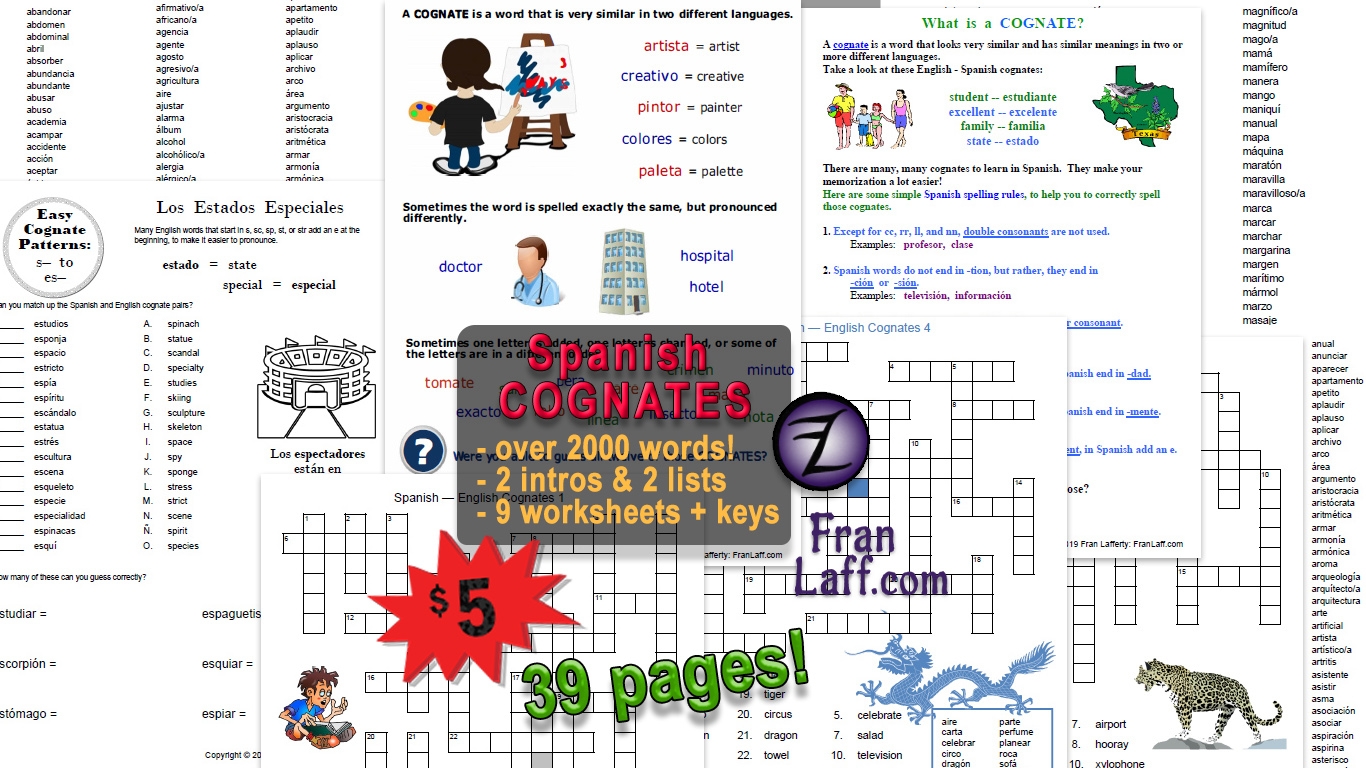 Spanish To English COGNATES FranLaff