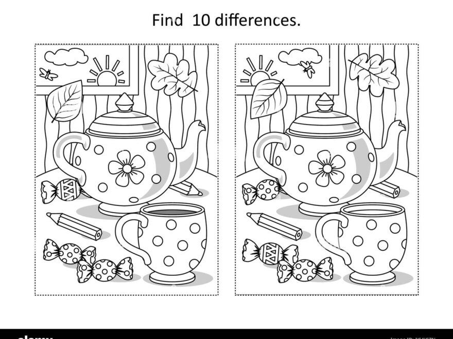 Spot The Difference Puzzle Black And White Stock Photos Images Alamy