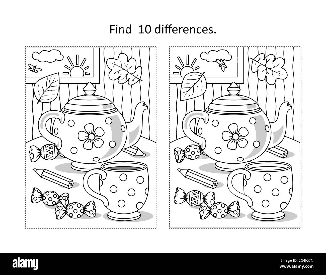 Spot The Difference Puzzle Black And White Stock Photos Images Alamy