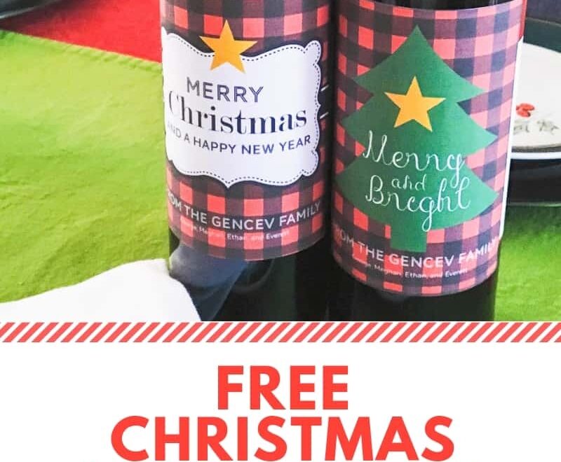 Spread Cheer Free Christmas Wine Labels Elva M Design Studio
