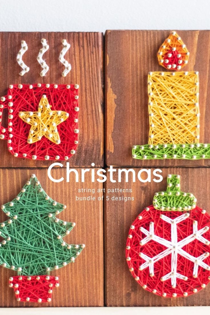 String Art Pattern Printable 5 Simple Christmas String Art Patterns With Instructions Etsy Canada