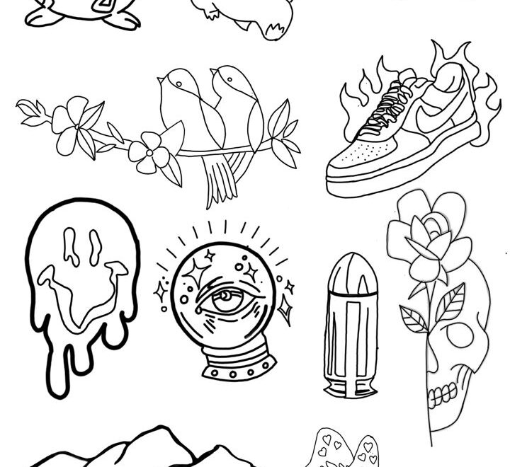 Tattoo Flash Sheet Stencil