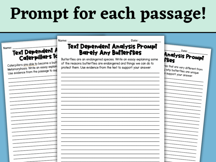 TDA Butterflies Nonfiction Reading Passages Close Reading Activities Writing Classful