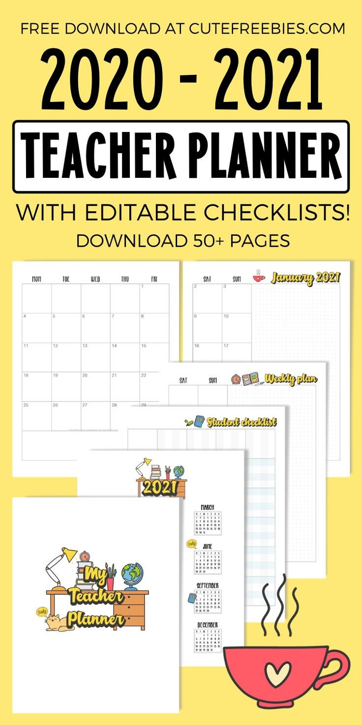 Teacher Planner For 2025 2026 Free Printable Cute Freebies For You