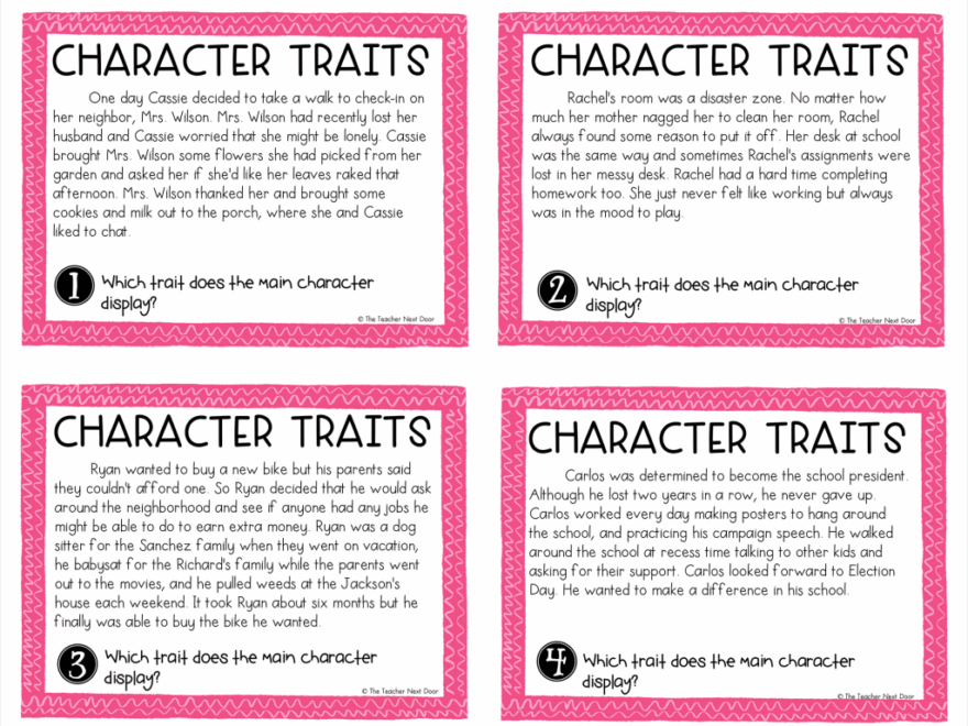 Teaching Character Traits In Reading The Teacher Next Door