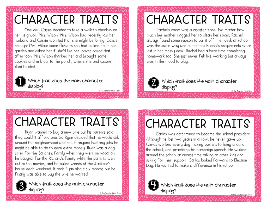 Teaching Character Traits In Reading The Teacher Next Door