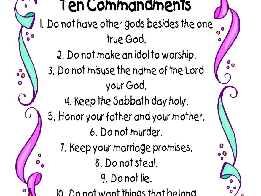 Ten Commandments Poster Free Printable Kid Friendly Language