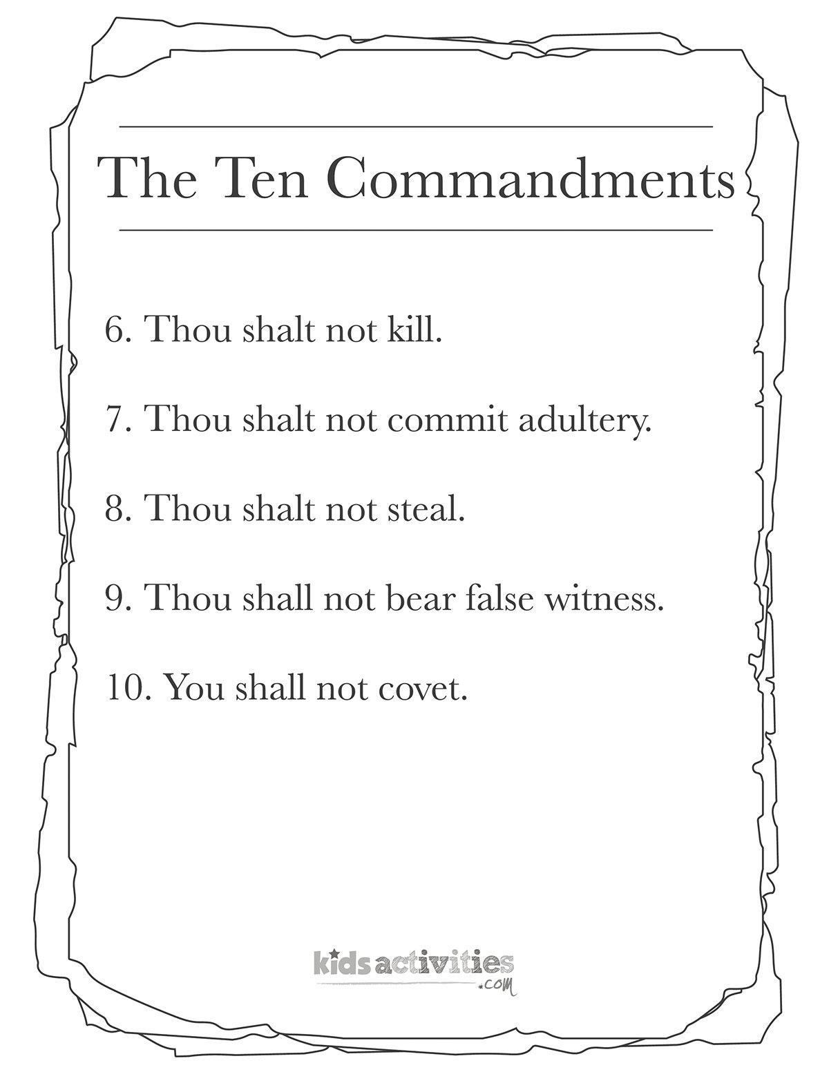 Printable Free Printable 10 Commandments
