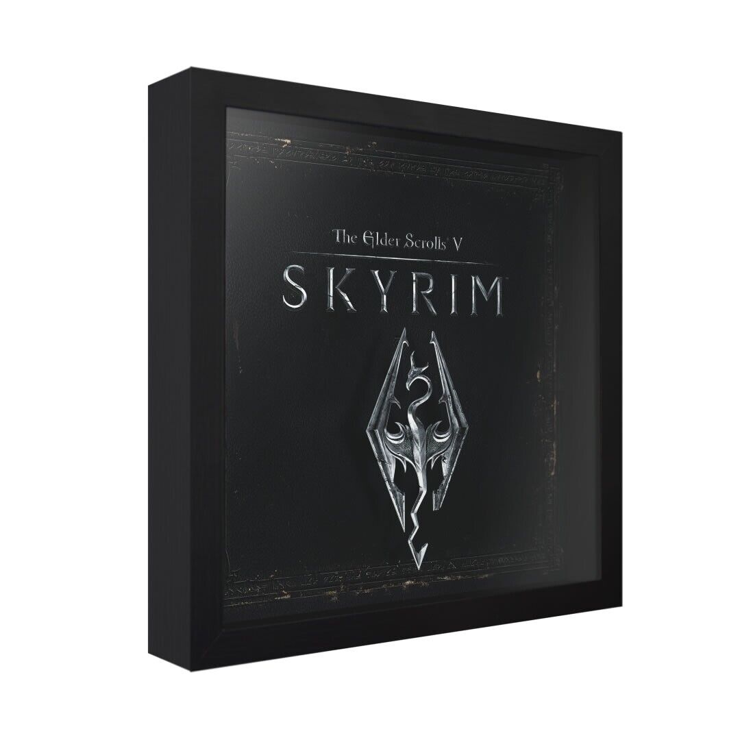 The Elder Scrolls V Skyrim Cover Art 3D Shadow Box Frame 9 X 9 Wall Art EBay