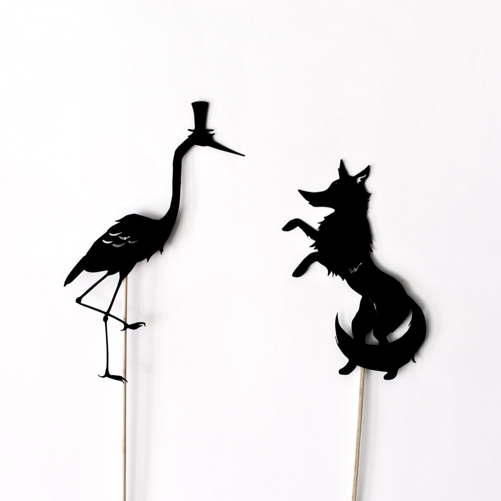 The Fox And The Crane 4 Shadow Puppets