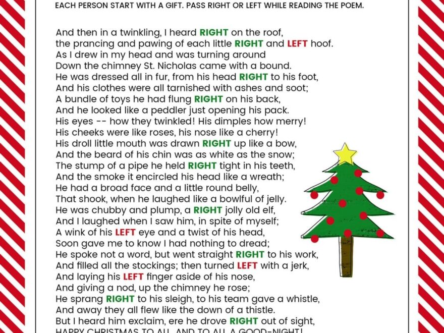 The Left Right Christmas Game With Story Print Lil Luna