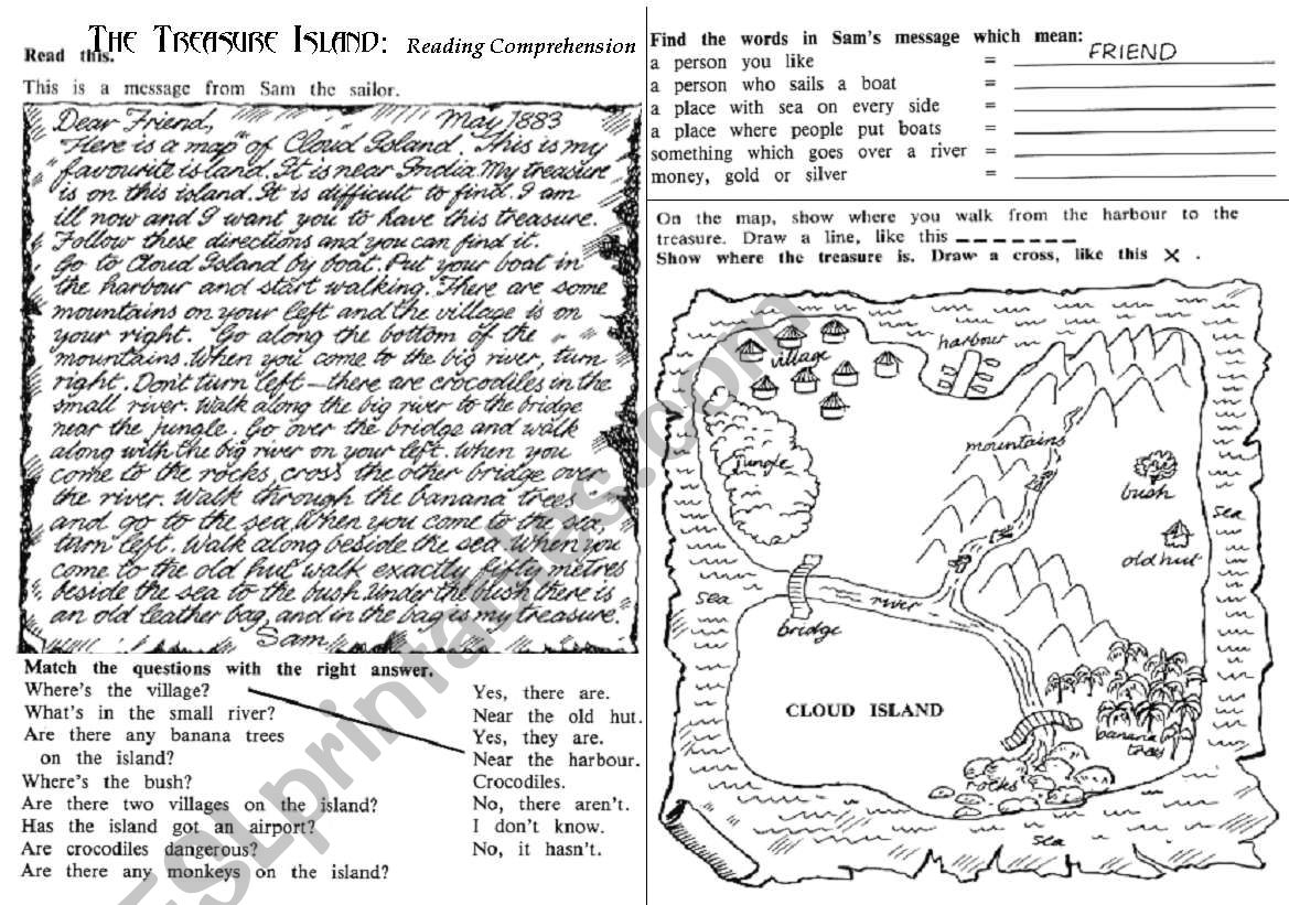 The Treasure Island Reading Comprehension ESL Worksheet By Jcuni Worksheets Library
