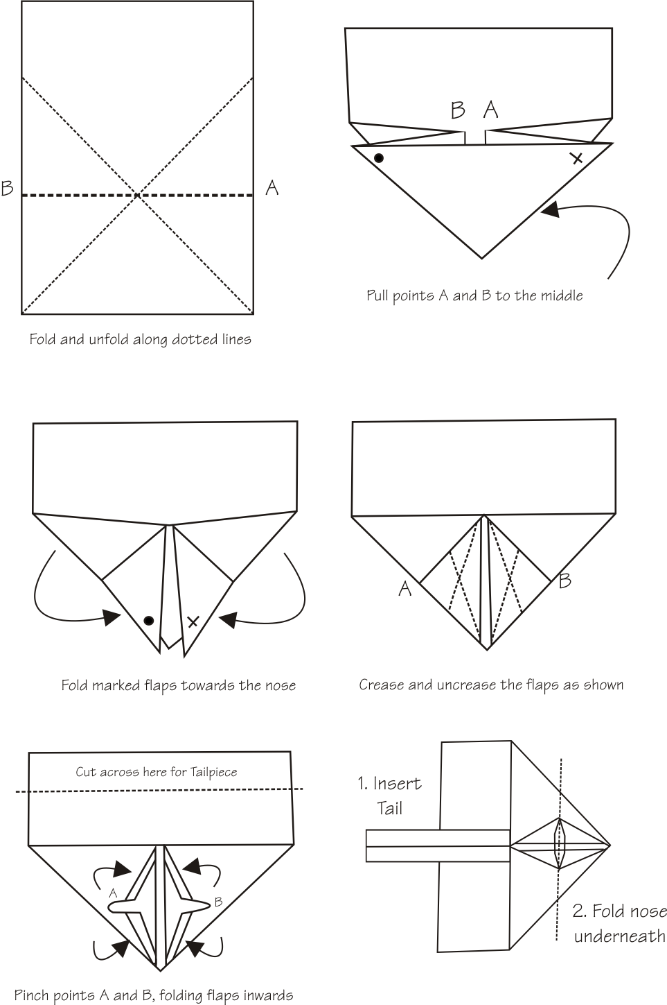 Printable Paper Airplane Folding Instructions