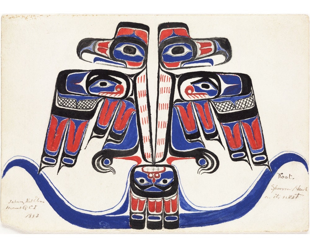 Thunderbird Art Print Pacific Northwest Coast Native American Painting Haida Indian Art Canadian Tribal Wall Art Johnny Kit Elswa Etsy Finland