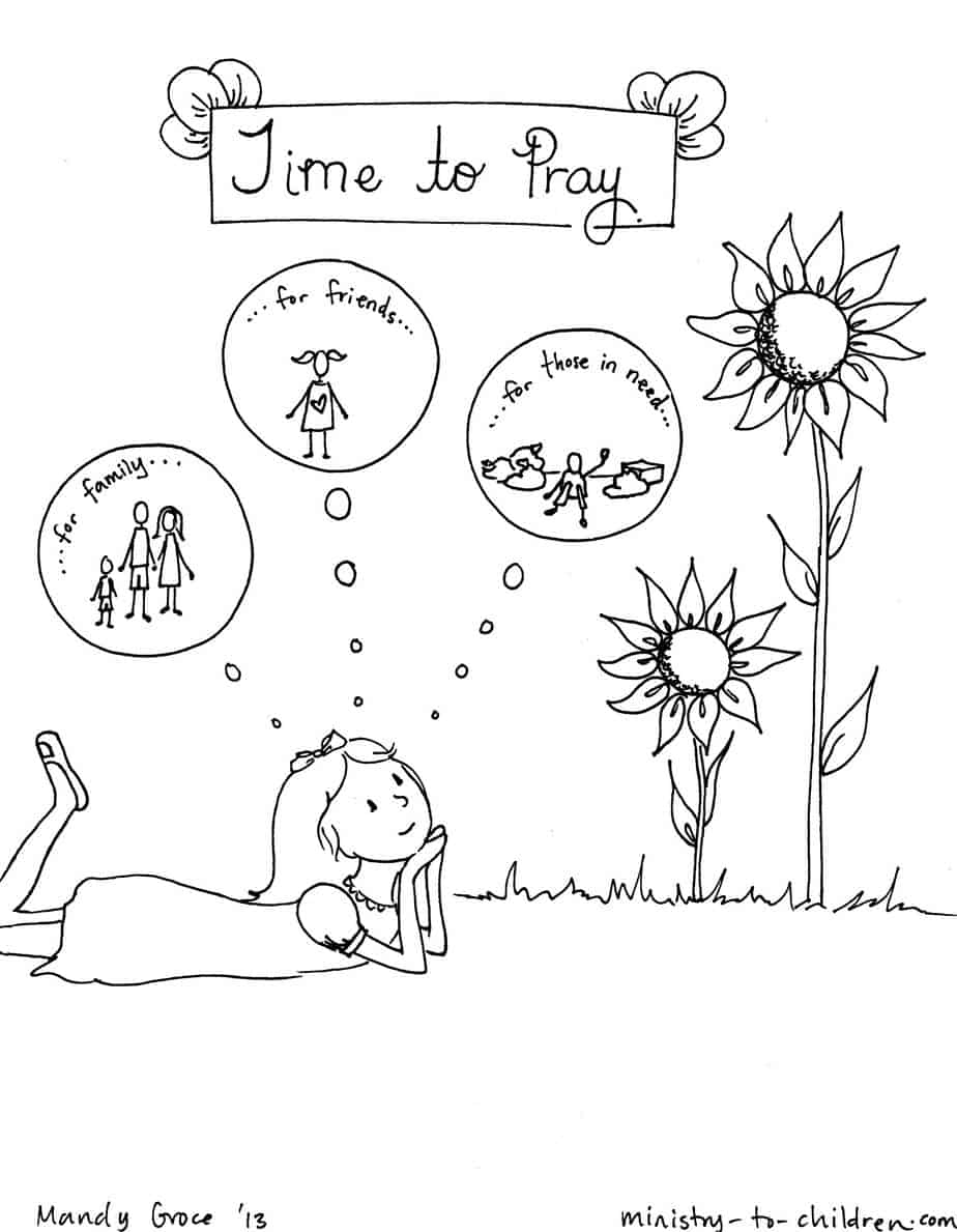 Time To Pray Coloring Page For Children Ministry To Children