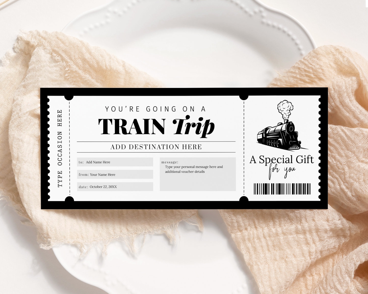 Printable Train Gift Certificate Template