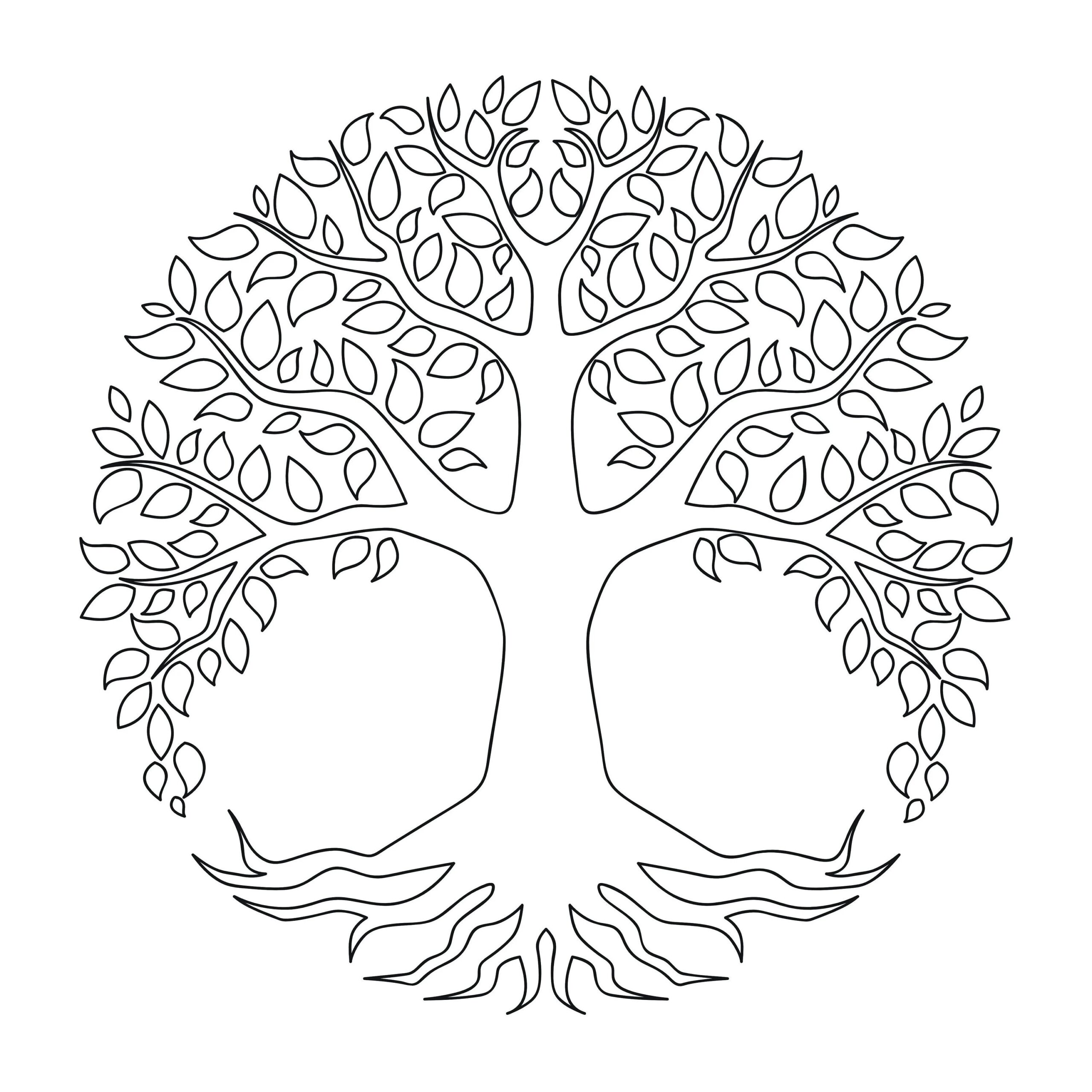 Tree Of Life Outline SVG Vector Art For Cricut Silhouette Wall Decor Cut Files Instant Download Svg Png Pdf Eps Etsy