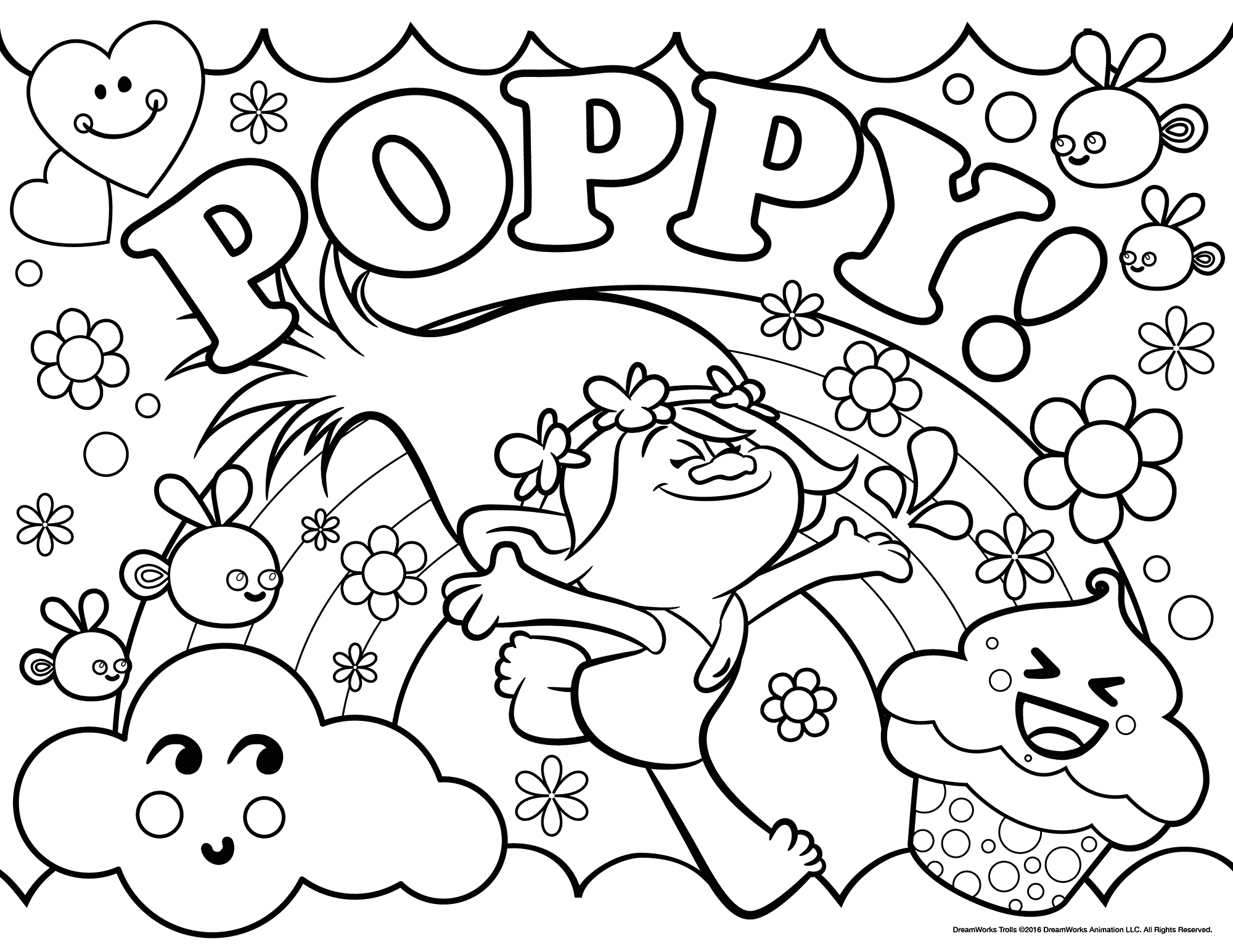 Trolls Coloring Pages Printable Coloring Pages FREE
