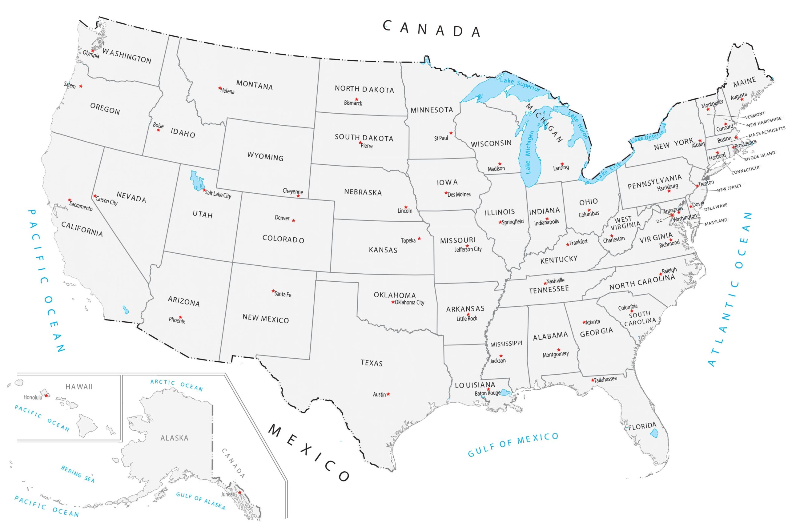United States Map With Capitals GIS Geography Worksheets Library