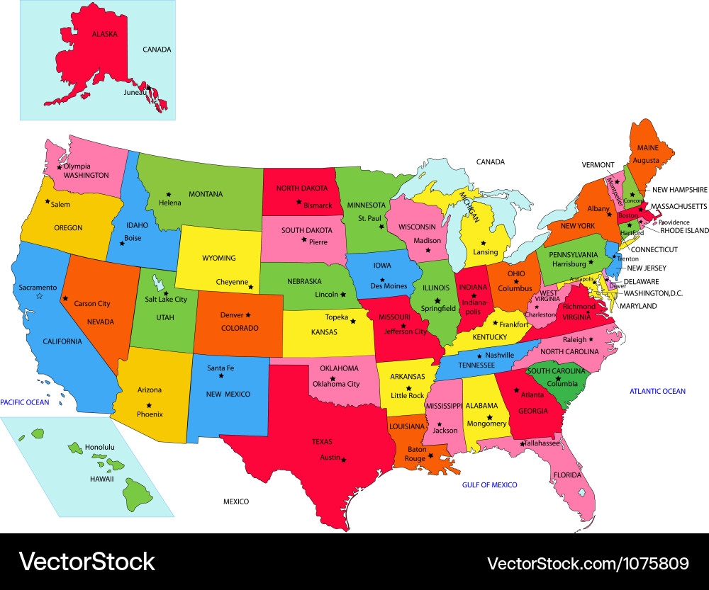 Printable Us Map With State Symbols