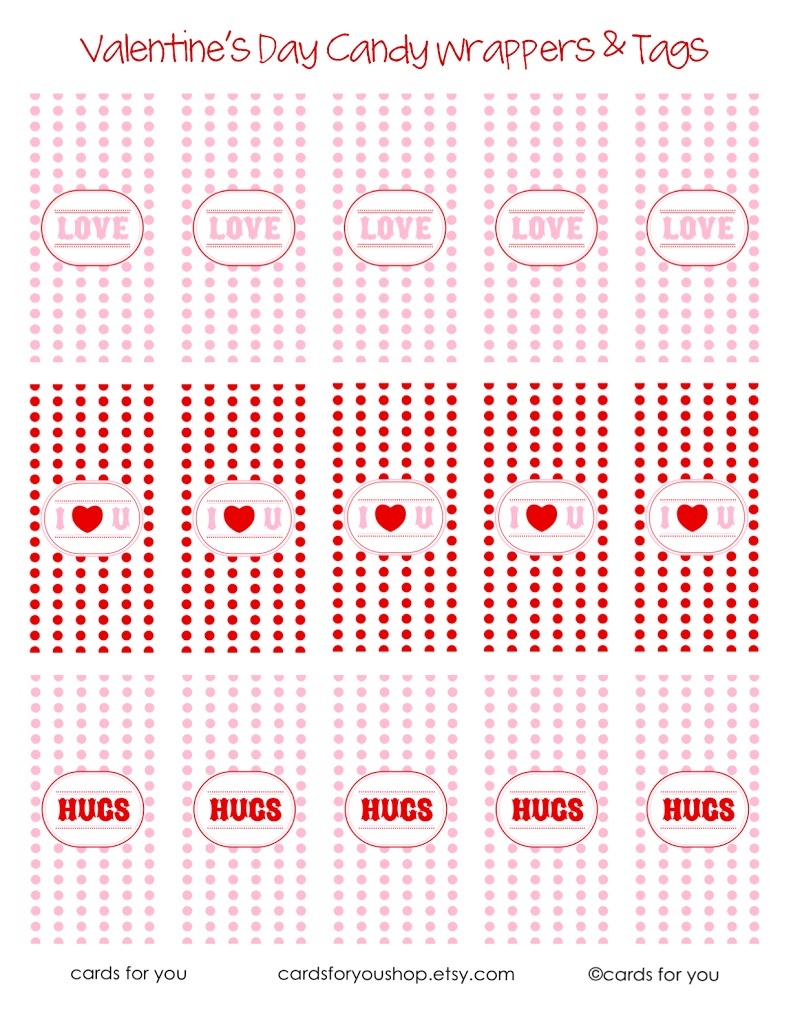 ValentineS Day Candy Wrappers Free Printable