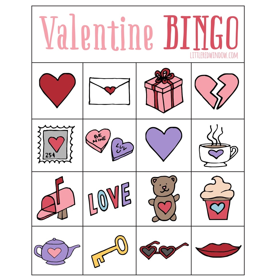 Printable ValentineS Bingo With 15 Boards