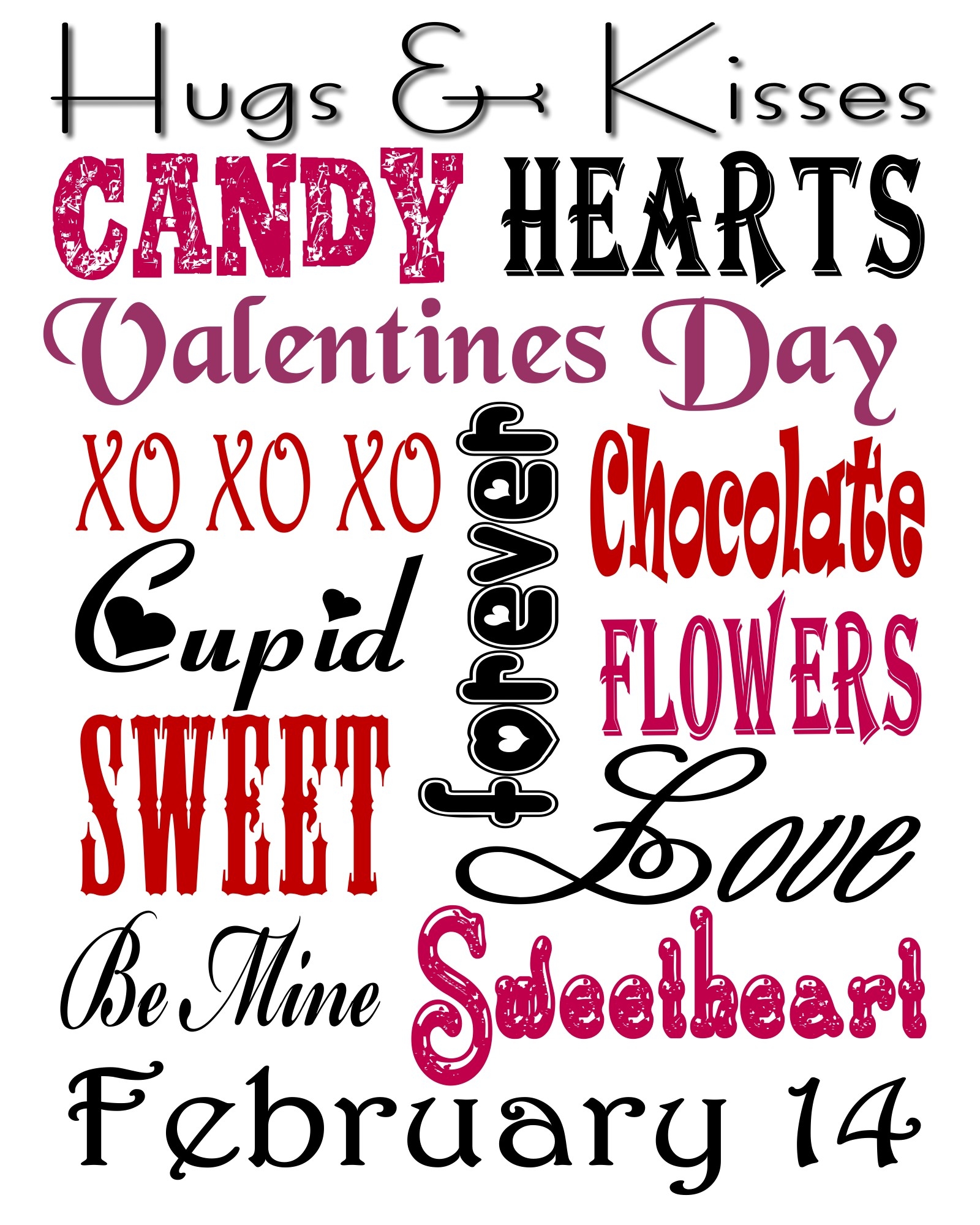 Valentines Subway Art Pink Polka Dot Creations