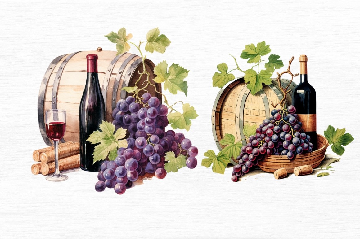 Vintage Wine And Grapes Printable