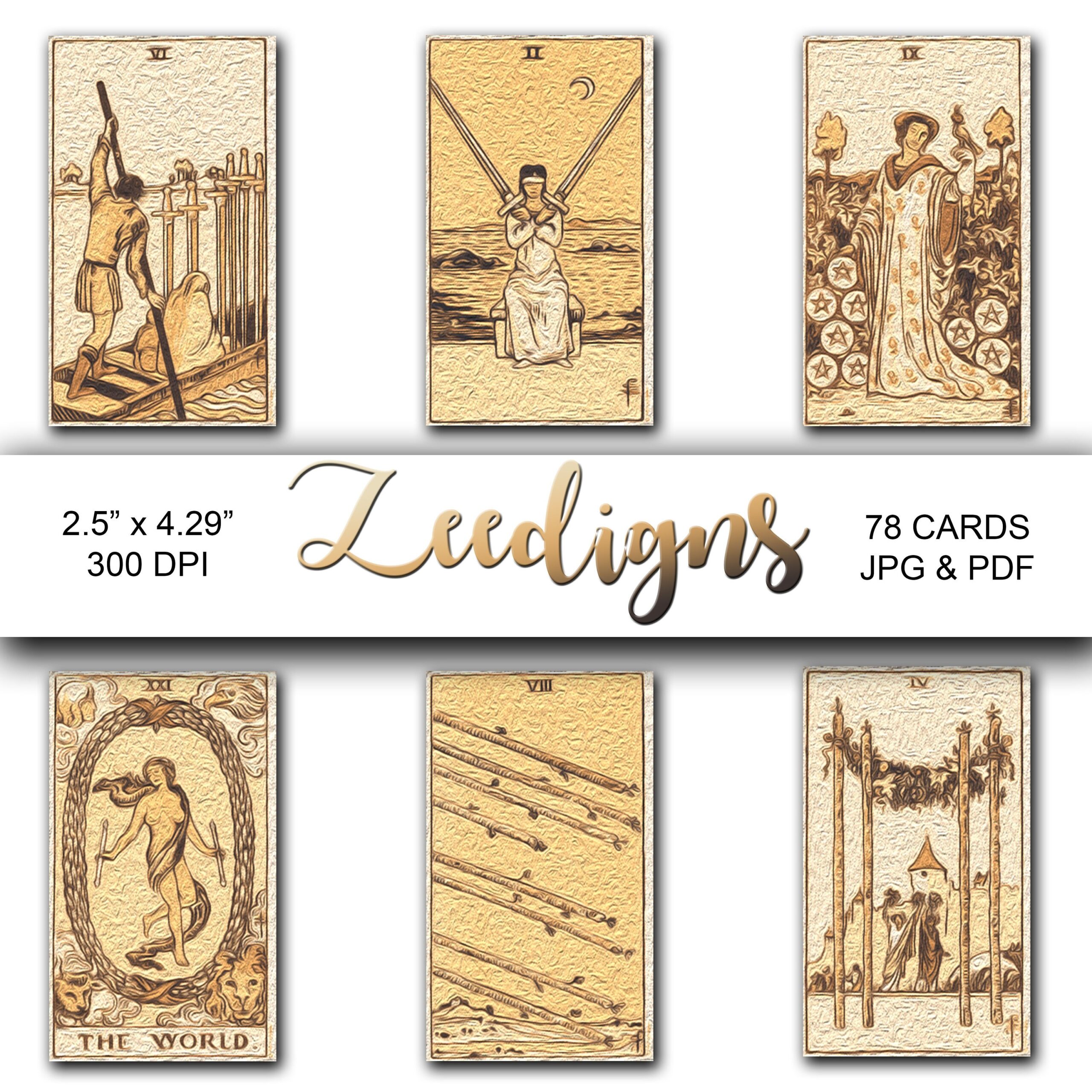 Vintage Tarot Cards 78 Deck Instant Digital Download Rider Waite Smith Printable Tarot Deck Vintage Oil Painting Tarot Deck Clipart Etsy