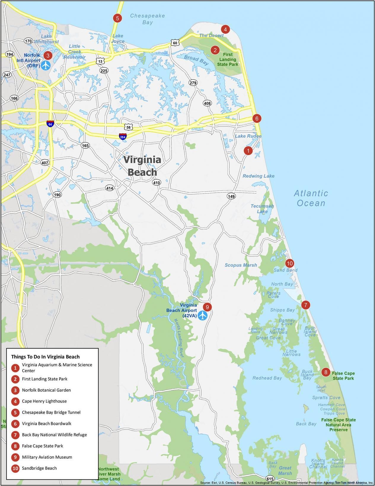 Virginia Beach Map Virginia GIS Geography