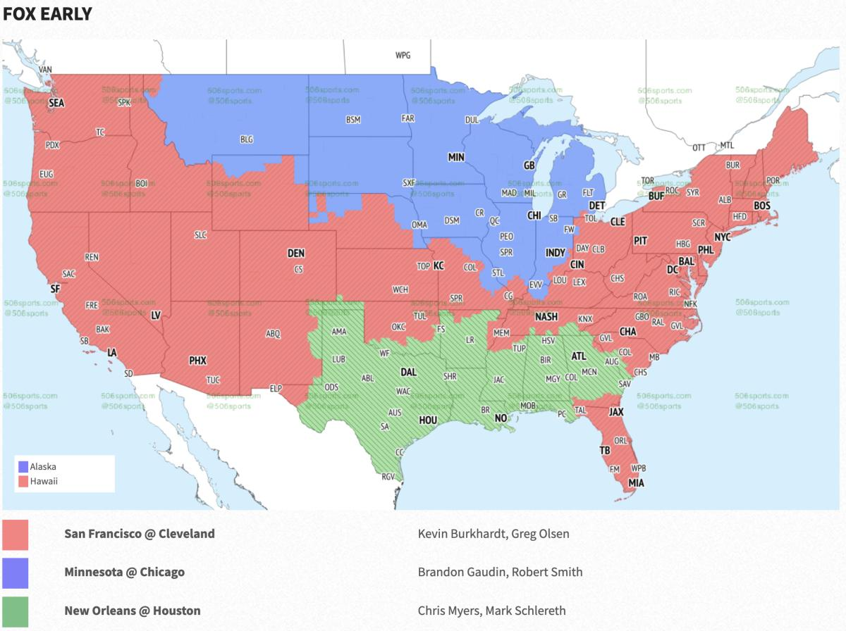 Week 6 NFL TV Coverage Map Sports Illustrated Arizona Cardinals News Analysis And More