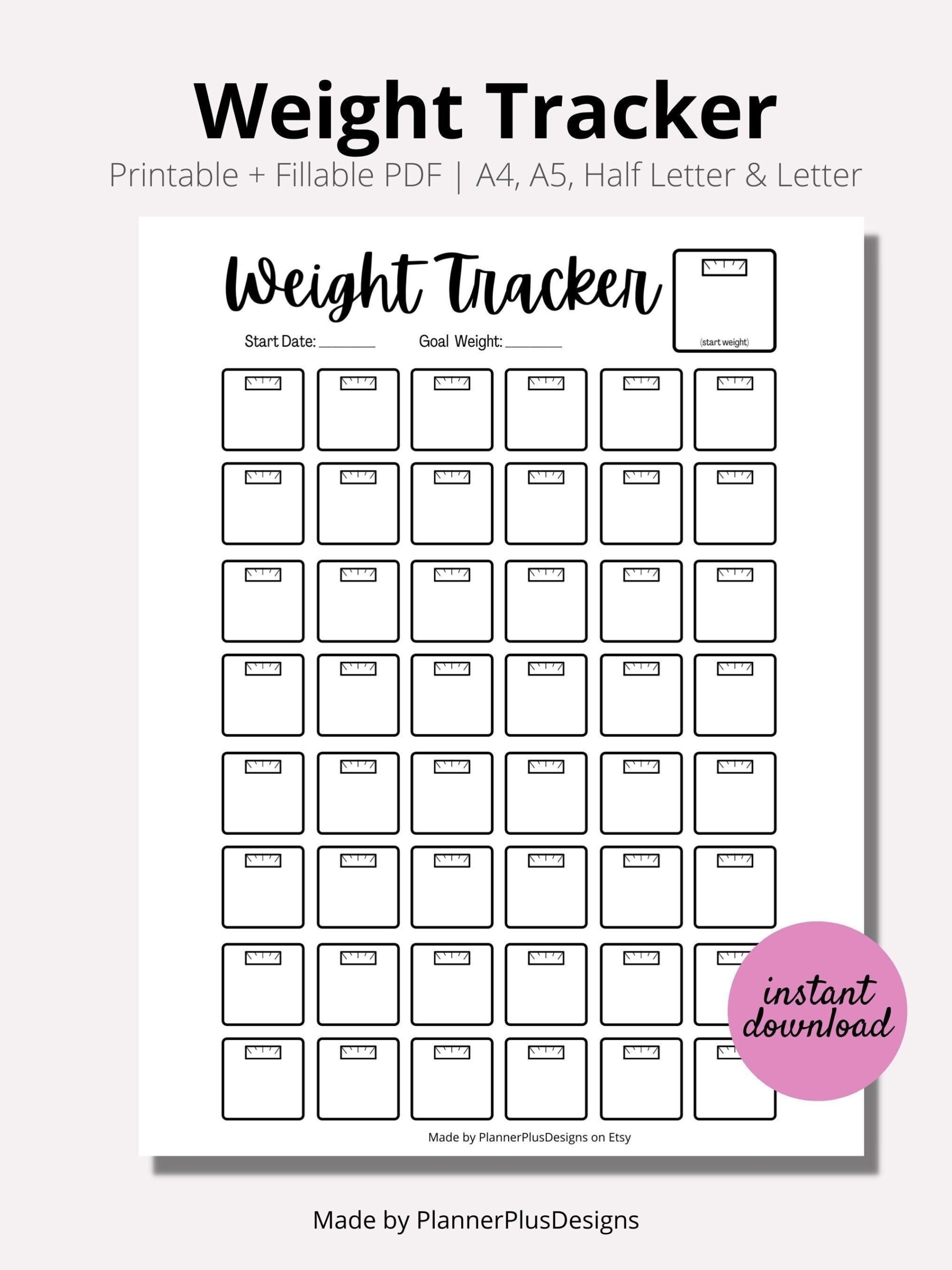 Printable Weight Loss Chart Template