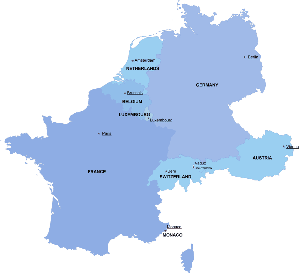 Western Europe Digital Map Printable Vector Maps
