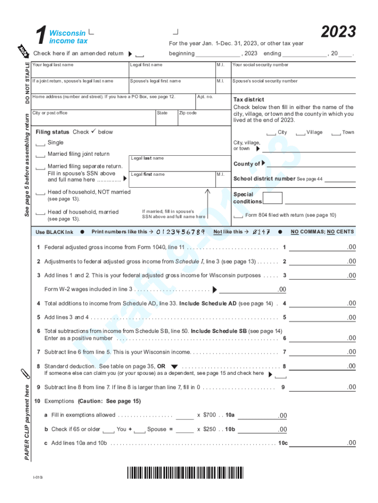 Wisconsin Form 1 Instructions 2023 Fill Out Sign Online DocHub