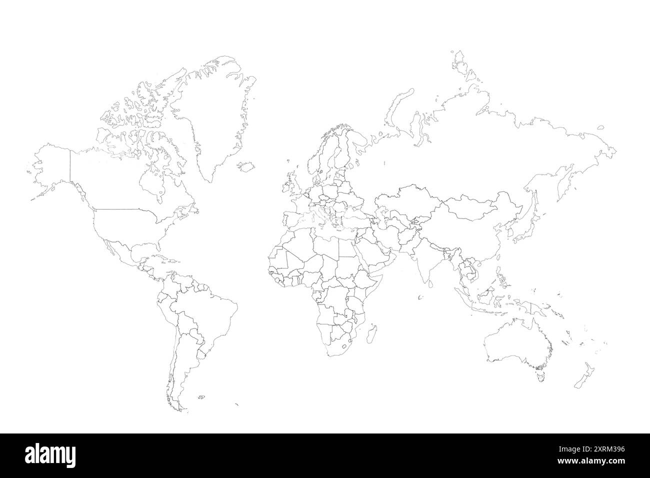World Map Outline Black And White Stock Photos Images Alamy