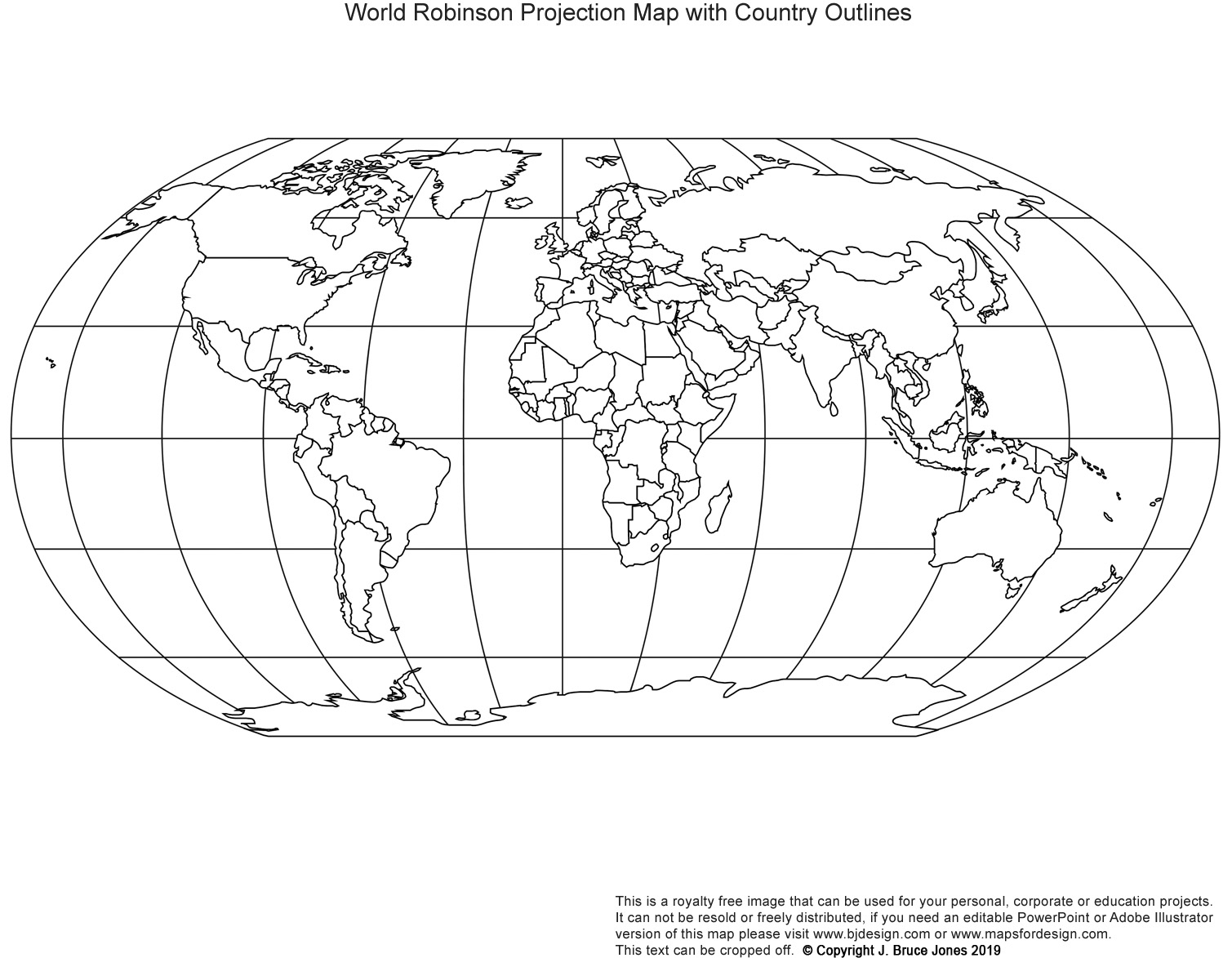 Black And White World Map Printable