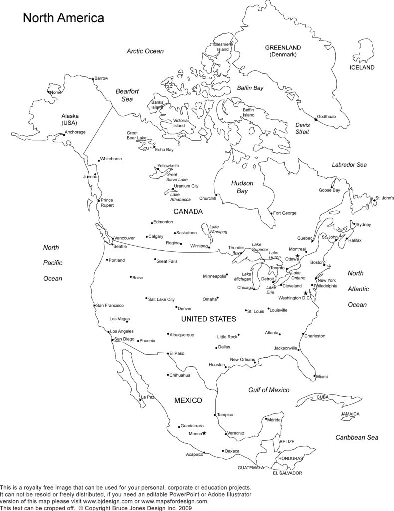 Free Printable Map Of North And South America