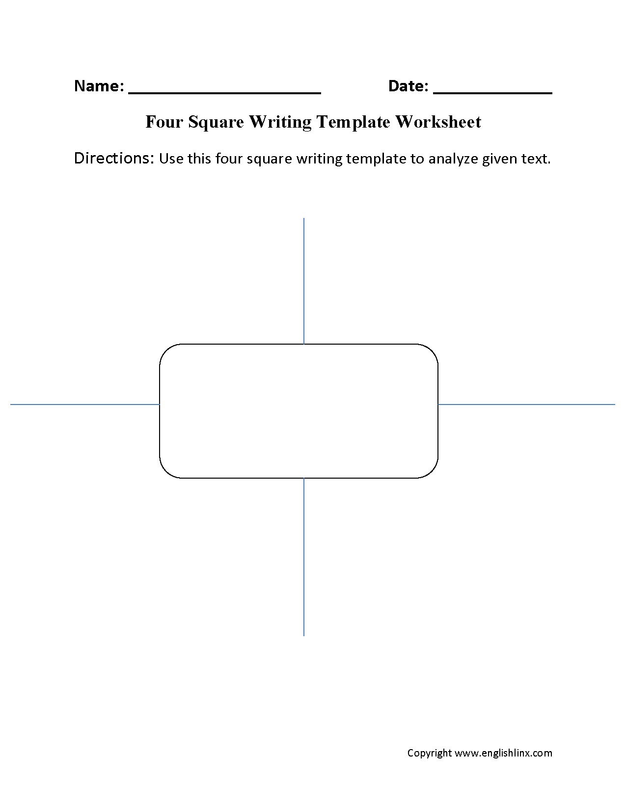 Writing Template Worksheets Four Square Writing Template Worksheet