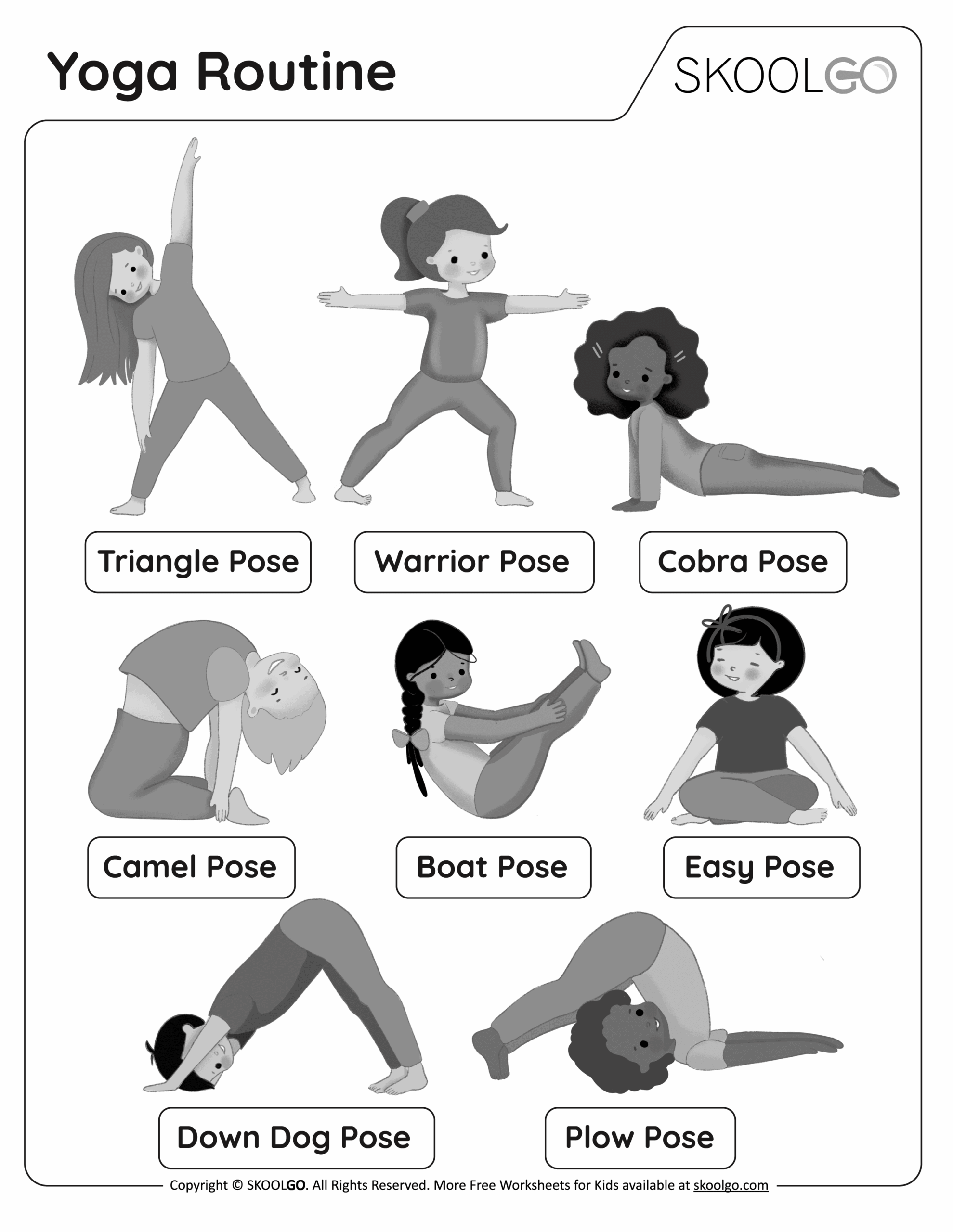Yoga Poses For Kids Printable