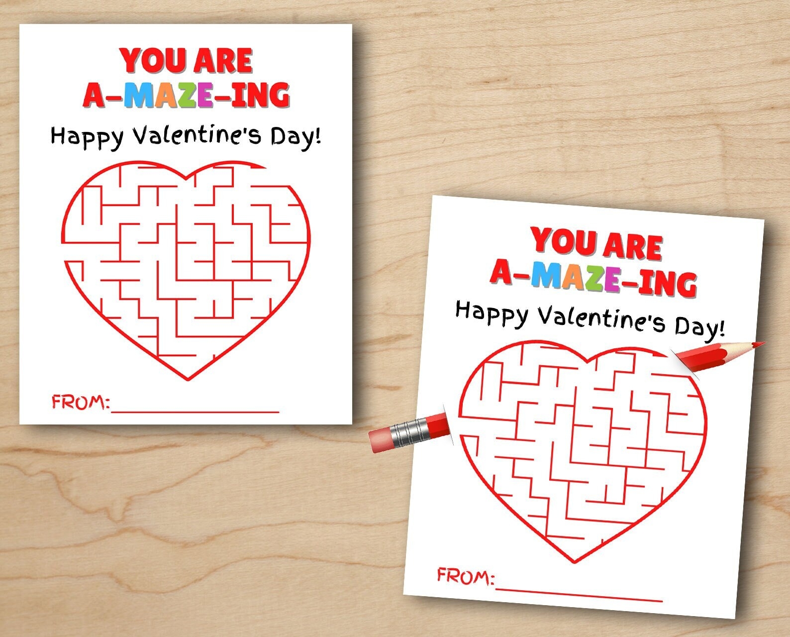 You re Amazing Valentine School Valentine Printable Valentine For Kids Non Candy Valentines Puzzle Valentine Pencil Holder Note Etsy