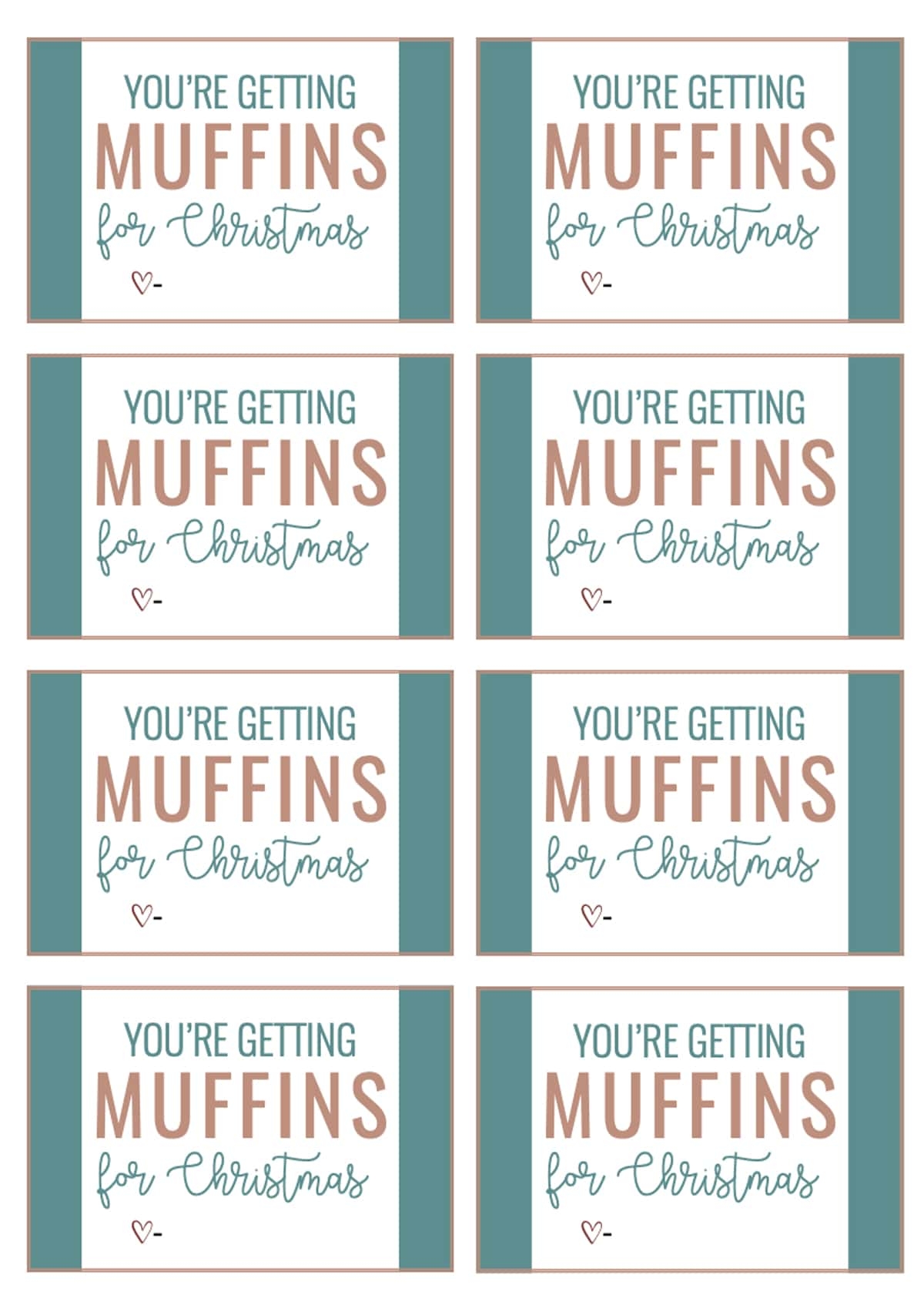 You re Getting Muffin For Christmas Free Printable Pretty Providence
