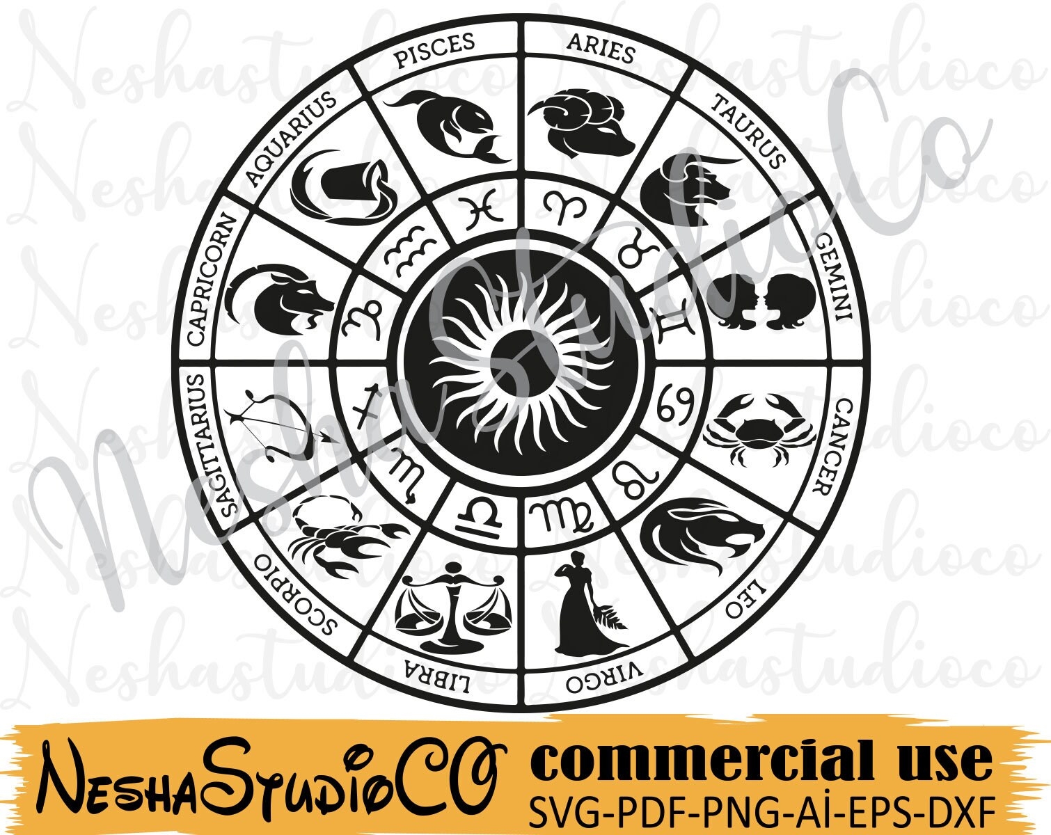 Zodiac Signs SVG Bundle horoscope Svg Astrology Signs Svg Zodiac Symbols Svg Zodiac Wheel Svg Astrology Horoscope Cut File Cricut Etsy