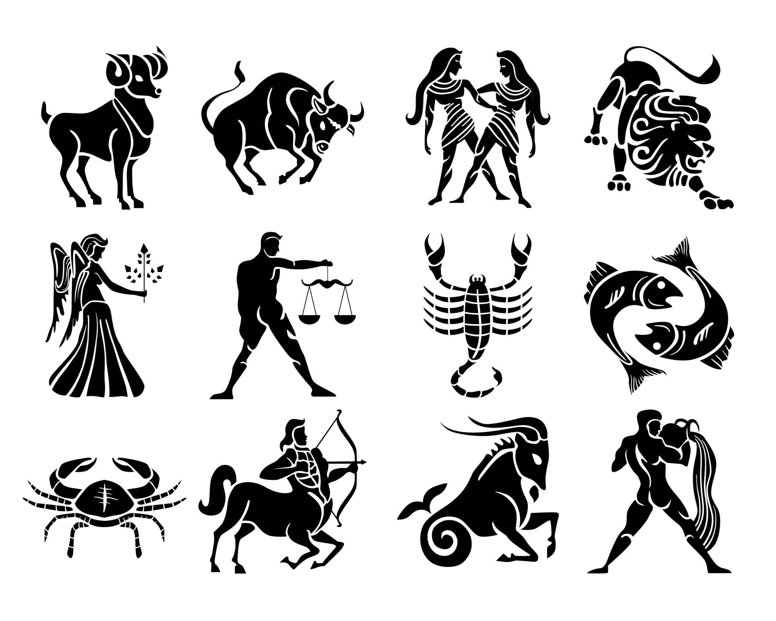 Zodiac Svg Zodiac Signs Svg Bundle Astrology Svg Cricut Silhouette Etsy